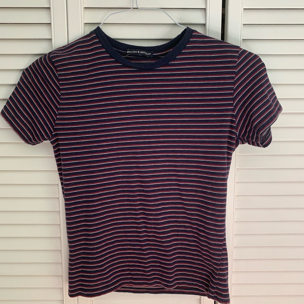 Red white and navy stripe Brandy Melville t-shirt!